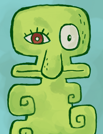 a painting created by Squidward